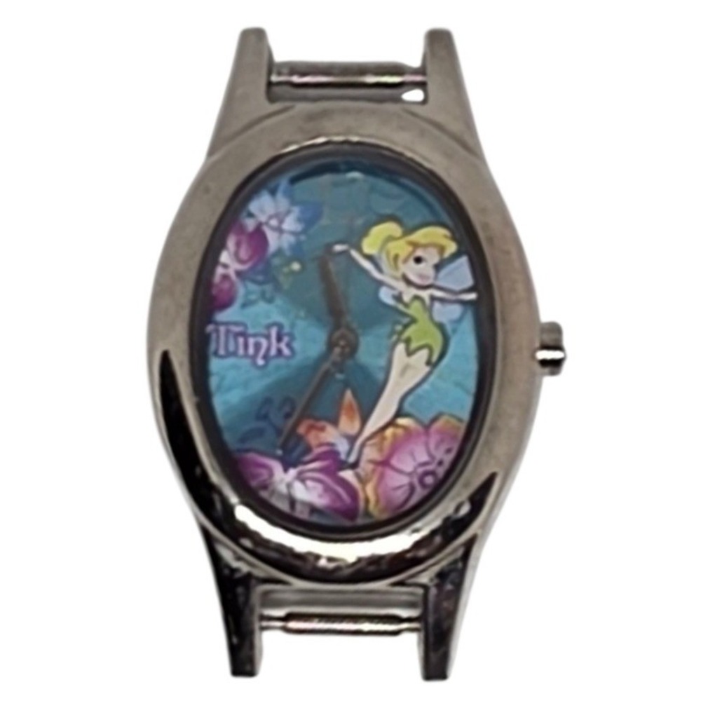 Disney Quartz Tink Tinkerbell Watch Blue Floral Face Kids Childrens Wristwatch